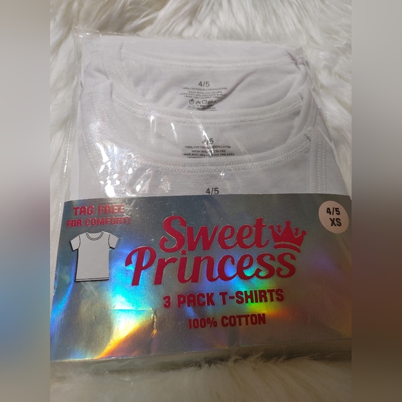 Sweet Princess 3 Pack White T-Shirts - Picture 2 of 4